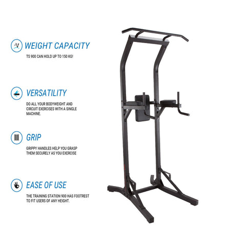 





Weight Training Pull Up and Dip Station Training Station 900