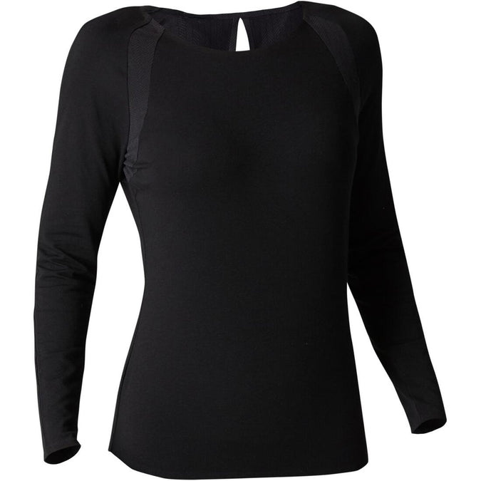 





900 Women's Long-Sleeved Stretching & Pilates T-Shirt - Black, photo 1 of 8