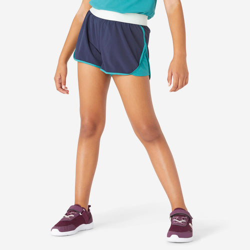 





Girls' 2-in-1 Breathable Multisport Shorts - Blue/Green