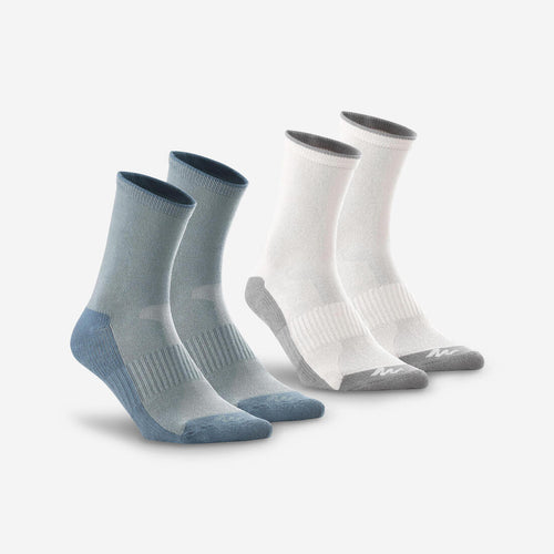 





Kids' Hiking High Socks MH100 2-Pack - grey