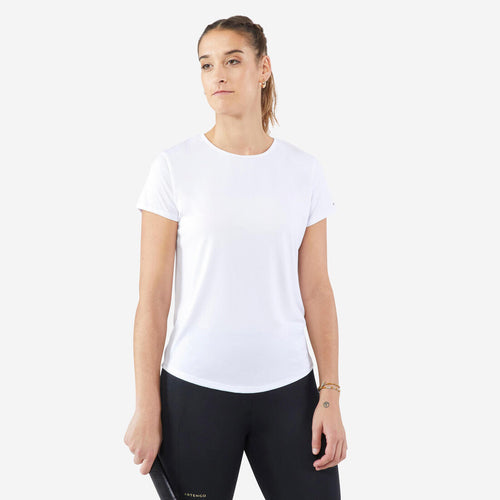 





Women's Tennis Quick-Dry Crew Neck T-Shirt Essential 100 - White