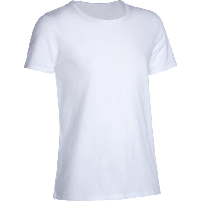 





Girls' 100 Short-Sleeved Gym T-Shirt - White, photo 1 of 9