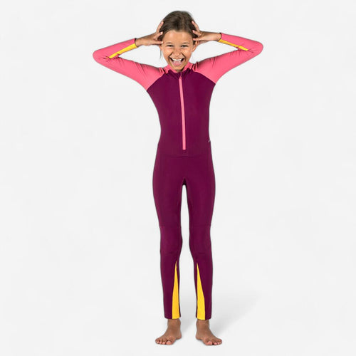 





Girls' long-sleeved swimsuit - UV Combiswim 100 - Pink Purple