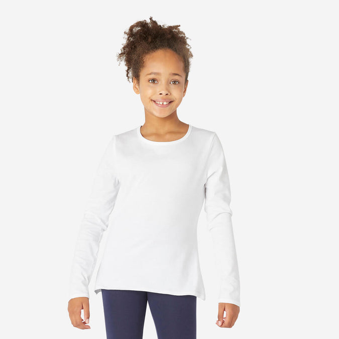 





Kids' Basic Long-Sleeved Cotton T-Shirt - White, photo 1 of 4