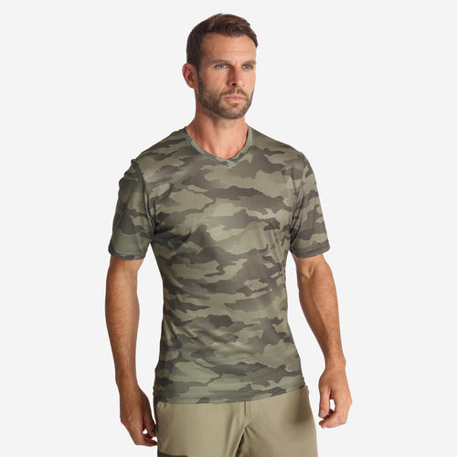 





Short-sleeved hunting t-shirt 100 green camo