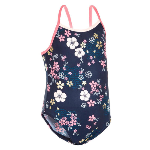 





Baby Girls' One-Piece Swimsuit - Dark Blue with Flower Print - Decathlon Ghana