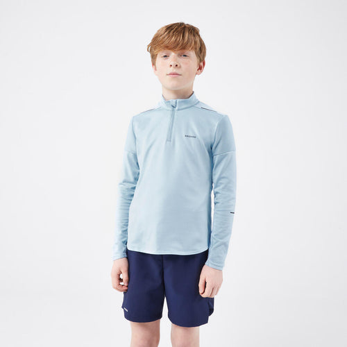 





Kids' Tennis Long-Sleeved Half-Zip T-Shirt Thermic - Light Blue