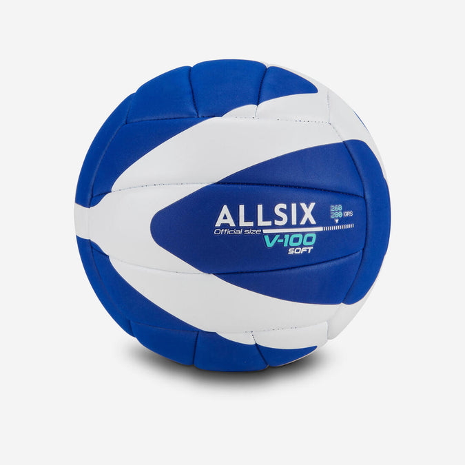 





260-280 g Volleyball for Over-15s V100 Soft - Blue/White, photo 1 of 2