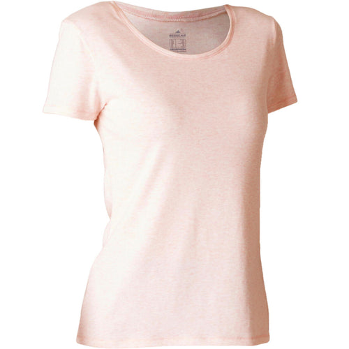 





Women's Stretch Cotton Soft Fitness T-Shirt - Light Pink