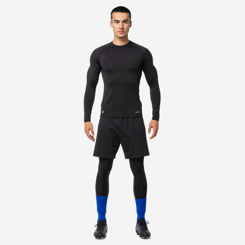 





Adult Long-Sleeved Thermal Football Base Layer Top Keepcomfort 100 - Black