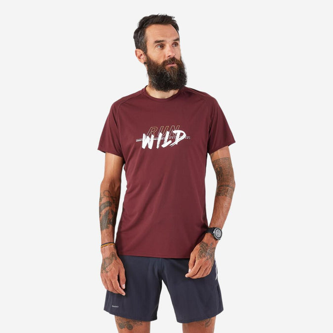 





Men's Trail Running Resistant T-Shirt-KIPRUN Run 500 Graph-Dark Red, photo 1 of 6