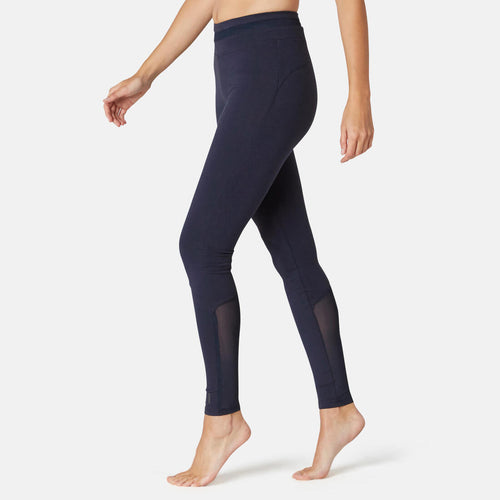 





Stretchy High-Waisted Cotton Fitness Leggings with Mesh