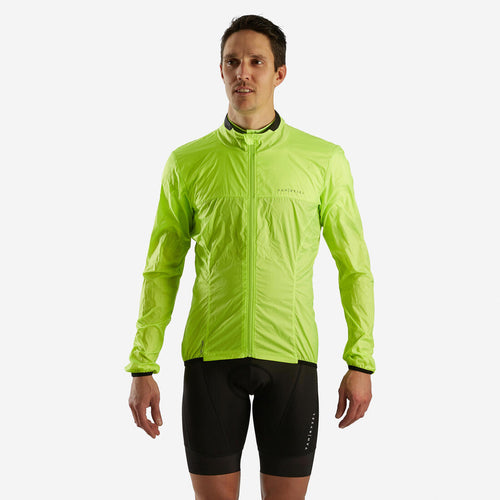 





Men's Long-Sleeved Ultra-Light Road Cycling Windbreaker Racer - Yellow