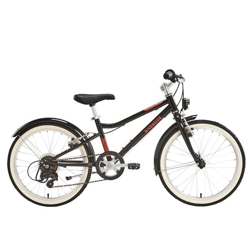 





20 inch kids hybrid bike riverside 500 6-9 years - Black/peach