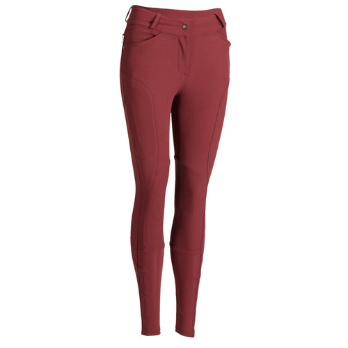 





560 Jump Women's Horse Riding Silicone Patch Jodhpurs - Burgundy