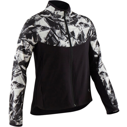 





Girls' Light Breathable Gym Jacket W500 - Black Print