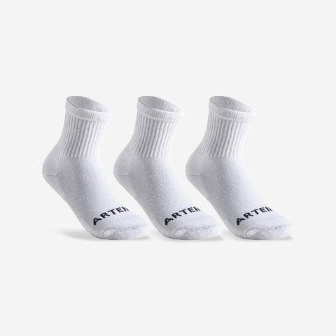 





Kids' High Racket Sports Socks RS100 Tri-Pack - White