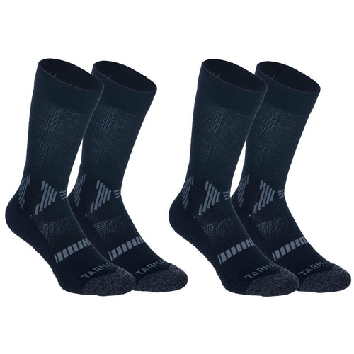 





Kids' Intermediate Mid-Rise Basketball Socks Twin-Pack - Black