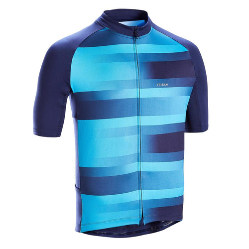 





Men's Short-Sleeved Warm Weather Road Cycling Jersey RC100 - Vib/Navy