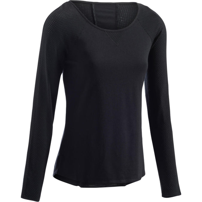 





900 Women's Long-Sleeved Gym & Pilates T-Shirt - Black, photo 1 of 13