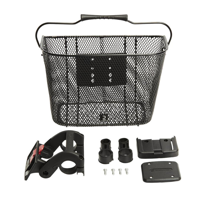 Kids 9 Litre Metal Bike Basket Black Decathlon Ghana