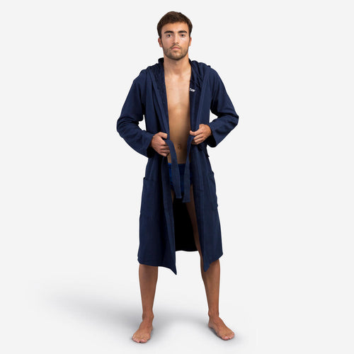 





Men's organic cotton pool bathrobe - dark blue