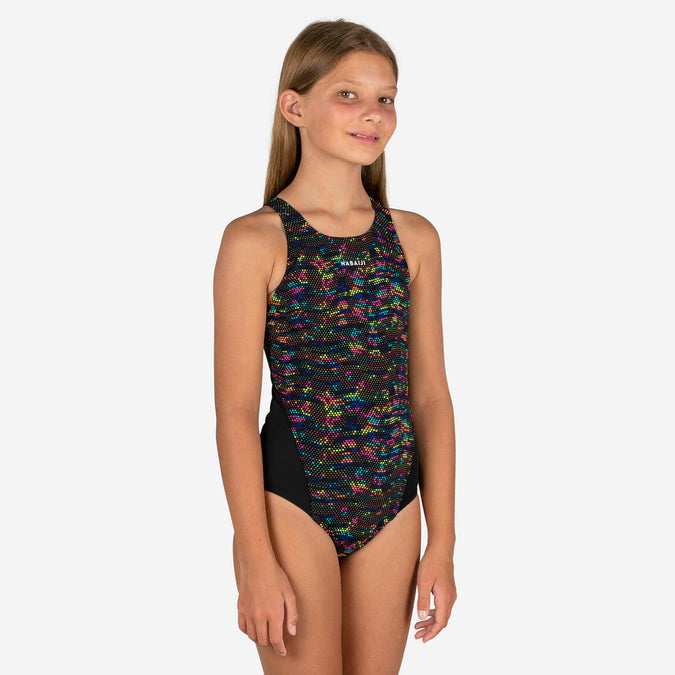 





Girls' One-Piece Swimsuit Kamyleon Print - Fire black/yellow, photo 1 of 4