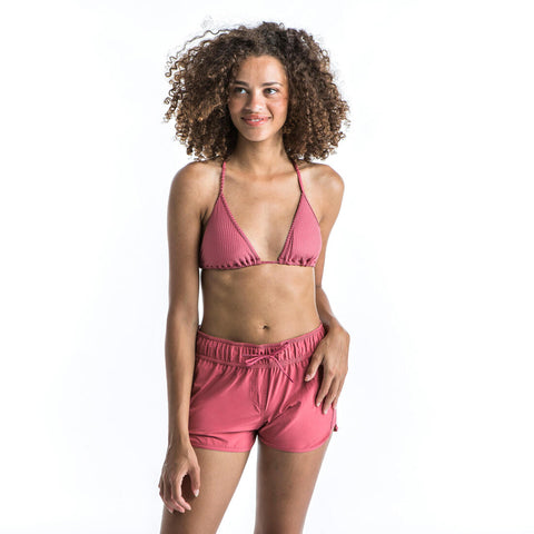 





WOMEN'S SLIDING TRIANGLE BIKINI SWIMSUIT TOP MAE - Ribbed PINK