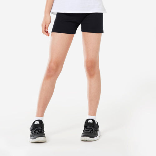 





Girls' Multisport Short Cotton Shorts - Black