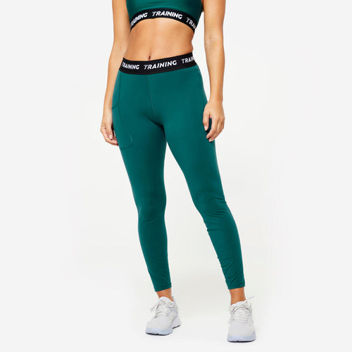 





Women's High-Waisted Printed Waistband Leggings - Turquoise